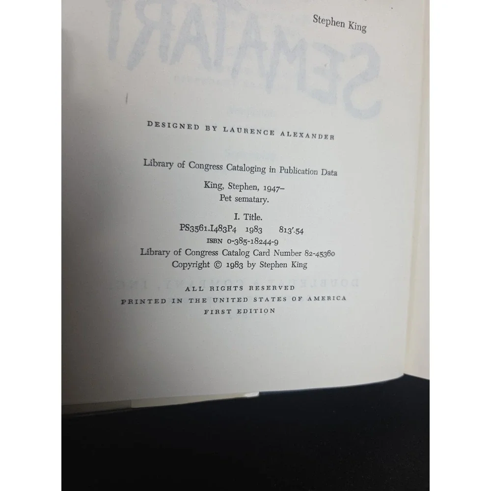 Pet Sematary 1st Edition 1st Printing Stephen King‎